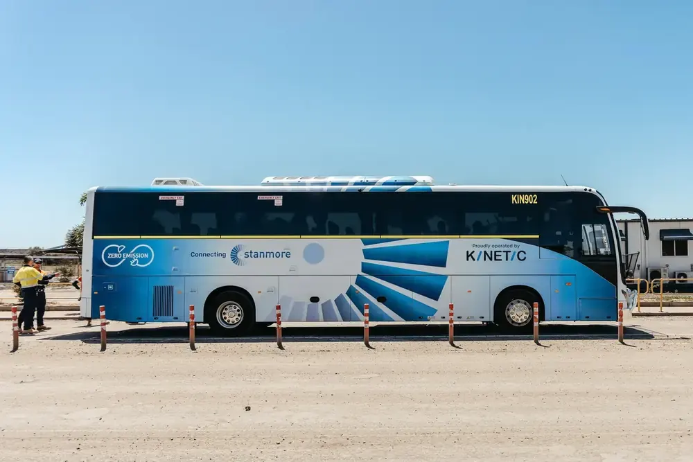 King Long electric — zero emission, in service at a mining operation