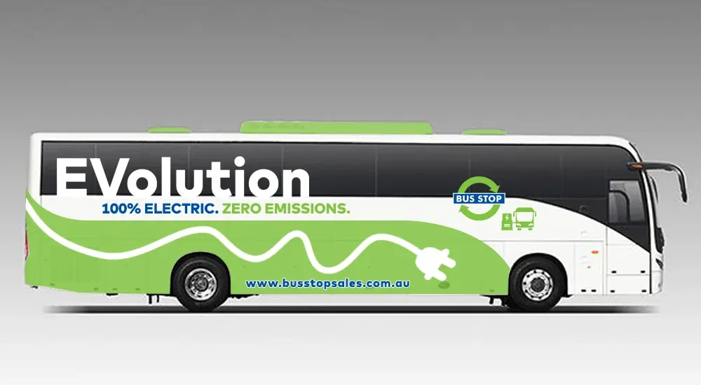 King Long EVolution 100% electric coach — zero emissions, by Bus Stop Sales