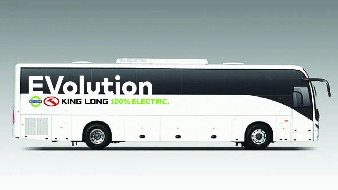 King Long EVolution electric coach — side profile